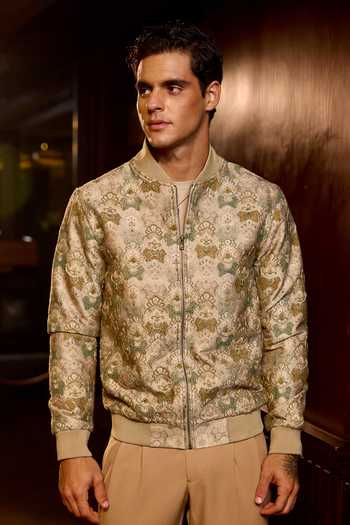 Asuka Regal Damask Embroidered Bomber Jacket 
