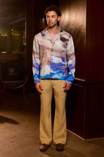 Asuka_Mauve Tigene Fluid Aura Printed Shacket _Online_at_Aza_Fashions