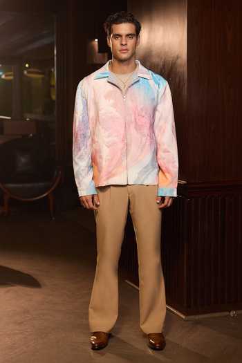 Buy_Asuka_Pink Tigene Pastel Tide Printed Bomber Jacket _Online_at_Aza_Fashions