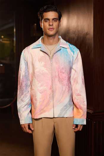 Asuka Pastel Tide Printed Bomber Jacket
