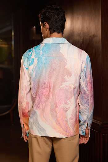 Asuka Pastel Tide Printed Bomber Jacket