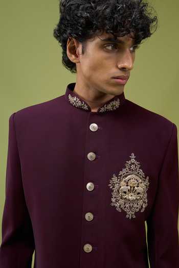 Arihant Rai Sinha Embroidered Sherwani Jacket & Pant Set 