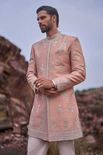 Anushree Reddy Dusty Rose Nature Essence Sherwani Set 