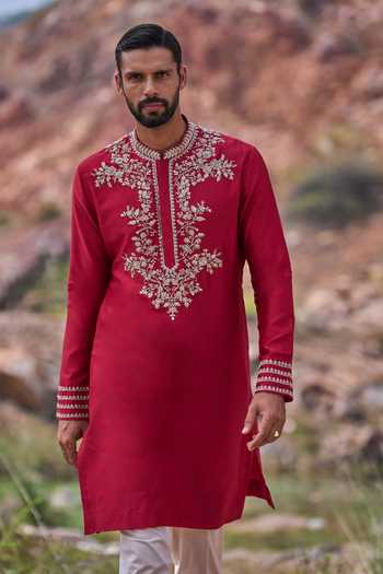 Anushree Reddy Zardozi Hibiscus Kurta Set 