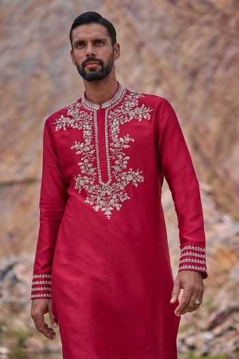 Anushree Reddy Zardozi Hibiscus Kurta Set 