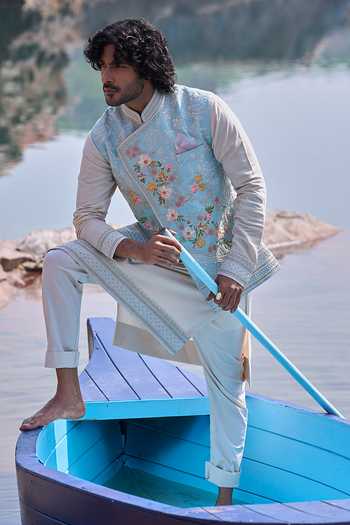 Anushree Reddy Iris Creeper Asymmetric Bundi Set