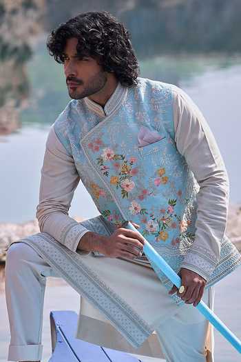 Anushree Reddy Iris Creeper Asymmetric Bundi Set