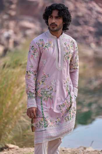 Anushree Reddy Royal Palm Tree Creeper Bird Kurta Set