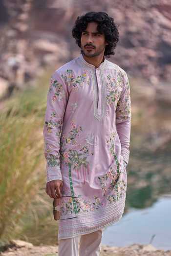 Anushree Reddy Royal Palm Tree Creeper Bird Kurta Set