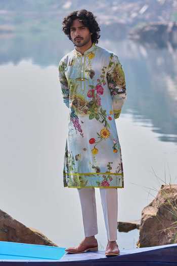 Anushree Reddy Sea Green Printed Kurta Set