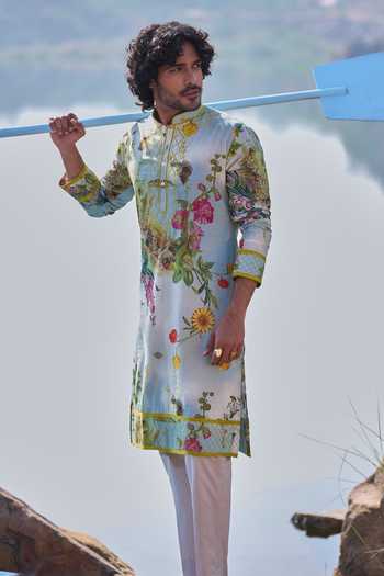 Anushree Reddy Sea Green Printed Kurta Set
