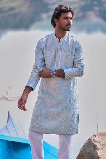 Anushree Reddy Tropical Nature Pearl Work Kurta Set
