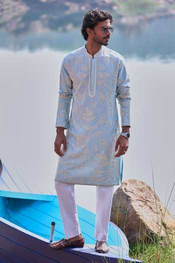 Anushree Reddy Tropical Nature Pearl Work Kurta Set