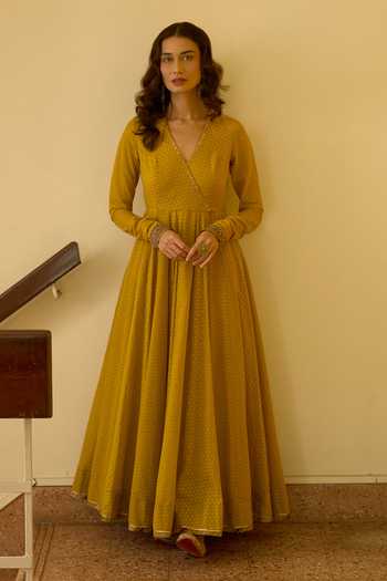 Swatti Kapoor Sital Handwoven Anarkali With Leher Churidar