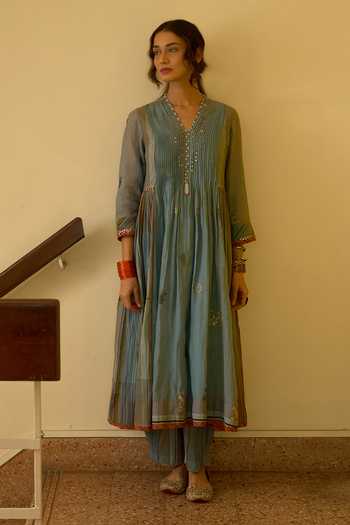 Swatti Kapoor Chhaya Pintucked Anarkali & Pami Pant Set