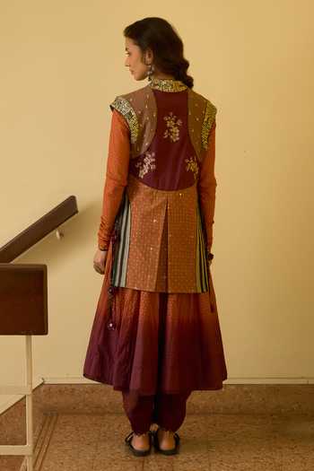 Swatti Kapoor Rekha Ombre Anarkali Set With Usha Gilet