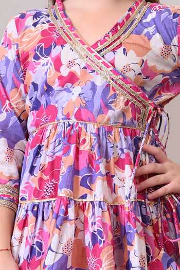 Buy Petite Pomme Purple Cotton Printed Kurta And Gharara Set Online at Aza Fashions Buy_Petite Pomme_Purple Cotton Printed Kurta And Gharara Set _Online_at_Aza_Fashions