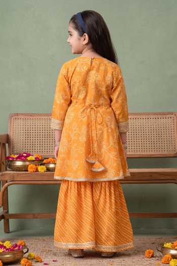 Petite Pomme Bandhani Print Kurta & Gharara Set 