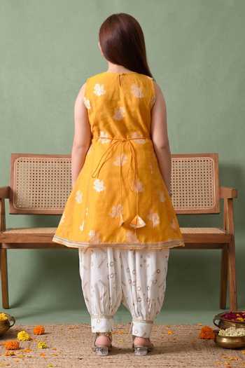 Petite Pomme Zari Woven Kurta & Pant Set 