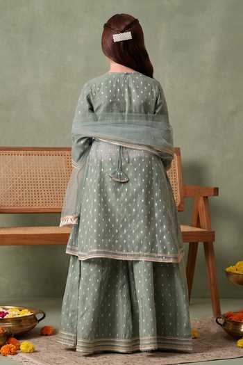 Petite Pomme Yoke Embroidered Kurta Set