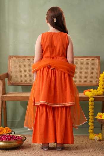 Petite Pomme Layered Embroidered Kurta Set