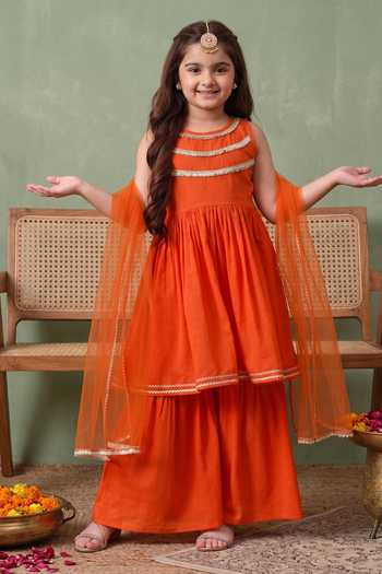 Petite Pomme Layered Embroidered Kurta Set