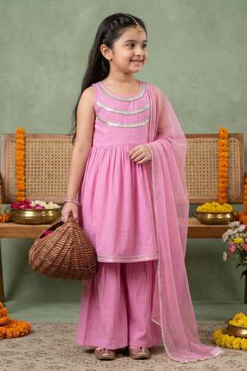 Petite Pomme Gathered Kurta Set