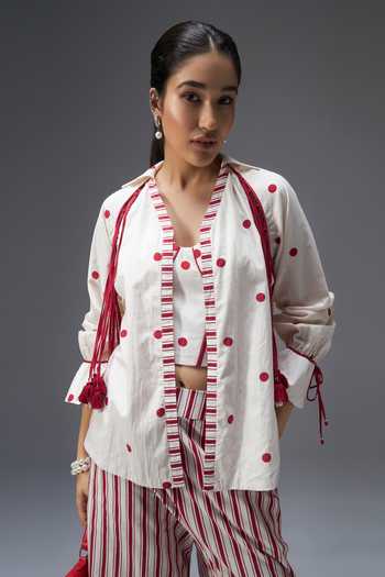 Buy Aaroh By Dolly White Pure Cotton Collared Neck, Sweetheart Hand Block Print Shirt And Palazzo Set Online at Aza Fashions Buy_Aaroh By Dolly_White Pure Cotton Collared Neck, Sweetheart Hand Block Print Shirt And Palazzo Set _Online_at_Aza_Fashions
