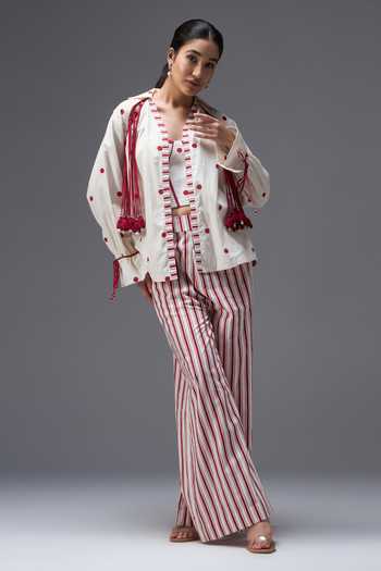 Aaroh By Dolly Hand Block Print Corset & Palazzo Set 