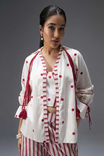 Buy Aaroh By Dolly White Pure Cotton Piping Sweetheart Neck Hand Block Print Corset And Palazzo Set Online at Aza Fashions Buy_Aaroh By Dolly_White Pure Cotton Piping Sweetheart Neck Hand Block Print Corset And Palazzo Set _Online_at_Aza_Fashions