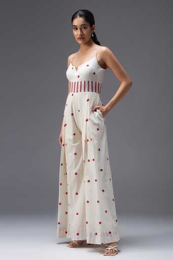 Aaroh By Dolly Pure Cotton Polka Dot Print Jumpsuit 