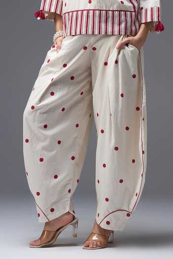 Buy Aaroh By Dolly White Block Print, Pure Cotton Hand Pant Online at Aza Fashions Buy_Aaroh By Dolly_White Block Print, Pure Cotton Hand Pant _Online_at_Aza_Fashions
