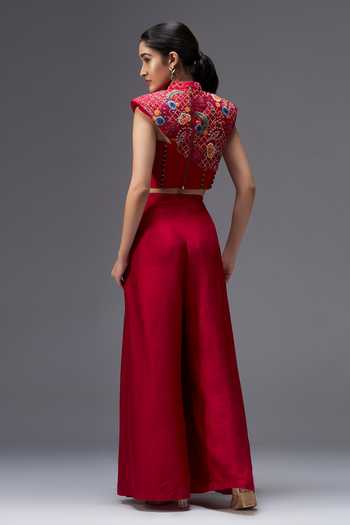 Aaroh By Dolly Ratan Mahal Embroidered Top & Pant Set 