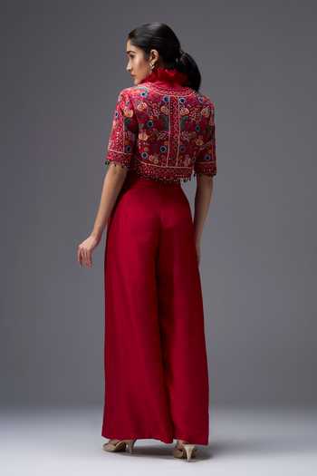Aaroh By Dolly Ratan Mahal Embroidered Short Jacket Set 