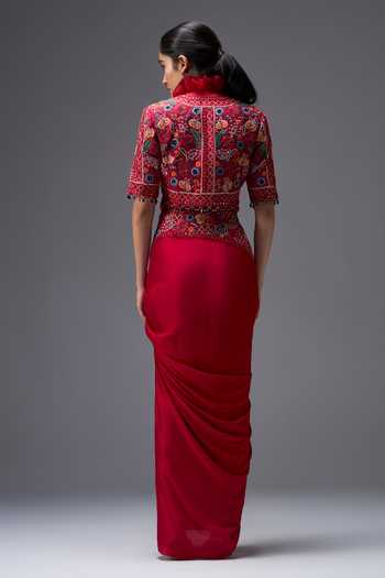 Aaroh By Dolly Ratan Mahal Embroidered Jacket & Skirt Set 
