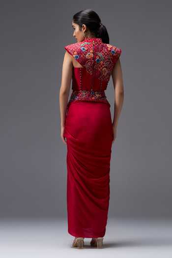Aaroh By Dolly Ratan Mahal Corset Top & Skirt Set 