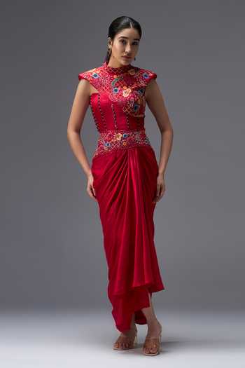 Aaroh By Dolly Ratan Mahal Corset Top & Skirt Set 