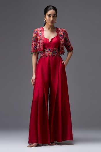 Aaroh By Dolly Ratan Mahal Jumpsuit With Embroidered Jacket 