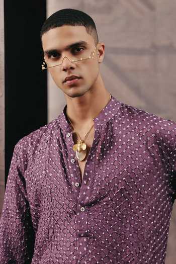 Buy Twenty Nine Purple Silk Rai Bandhani Short Kurta Online at Aza Fashions Buy_Twenty Nine_Purple Silk Rai Bandhani Short Kurta _Online_at_Aza_Fashions