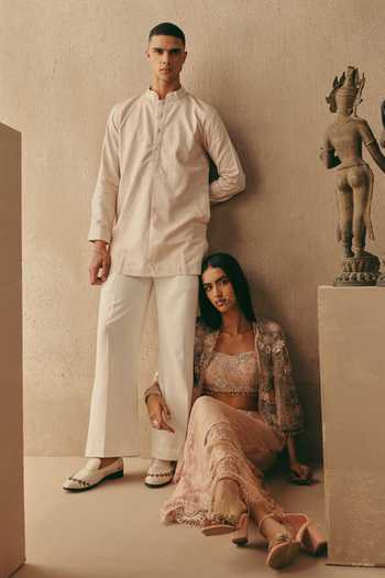 Buy Twenty Nine Cream Silk Applique Work Kurta Online at Aza Fashions Buy_Twenty Nine_Cream Silk Applique Work Kurta _Online_at_Aza_Fashions