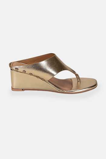 Heel Your Sole Gold Tia Metallic Wedges Online at Aza Fashions Heel Your Sole_Gold Tia Metallic Wedges _Online_at_Aza_Fashions