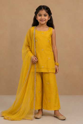 Buy Charu Makkar Yellow Chanderi, Tissue, Organza Embroidery Kurta Set Online at Aza Fashions Buy_Charu Makkar_Yellow Chanderi, Tissue, Organza Embroidery Kurta Set _Online_at_Aza_Fashions