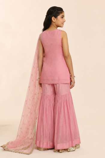 Charu Makkar Tissue Chanderi Kurta Gharara Set 