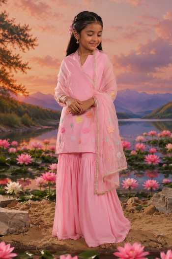 Charu Makkar Embroidered Kurta Sharara Set