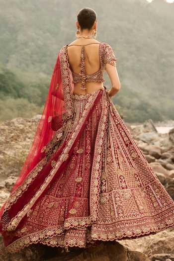 Nitika Gujral Ruby Heirloom Bridal Lehenga Set