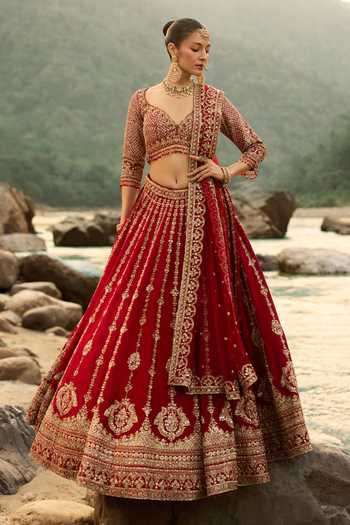 Nitika Gujral Crimson Royale Bridal Lehenga Set