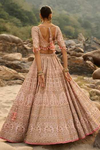 Nitika Gujral Blush Pink Vintage Bridal Lehenga Set