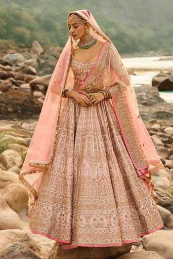 Nitika Gujral Blush Pink Vintage Bridal Lehenga Set
