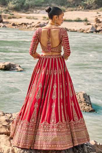 Nitika Gujral Regal Scarlet Bridal Lehenga Set