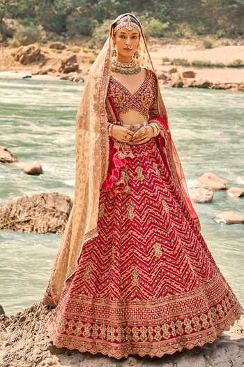 Nitika Gujral Scarlet Heirloom Bridal Lehenga Set